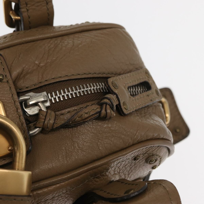 【日本直送】Chloe Paddington 手提包 皮革 棕色 金 銀色 正品 ep13108V-21