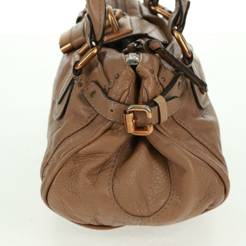 【日本直送】Chloe Paddington 手提包 皮革 棕色 金 銀色 正品 BA10547SV-2