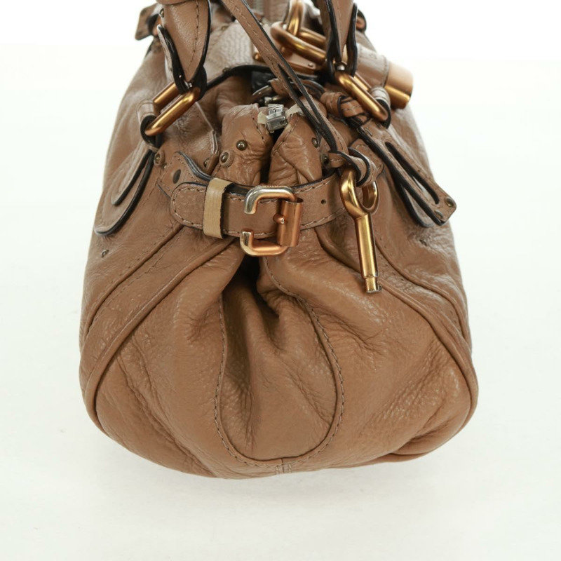 【日本直送】Chloe Paddington 手提包 皮革 棕色 金 銀色 正品 BA10547SV-3
