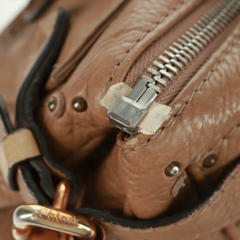 【日本直送】Chloe Paddington 手提包 皮革 棕色 金 銀色 正品 BA10547SV-9