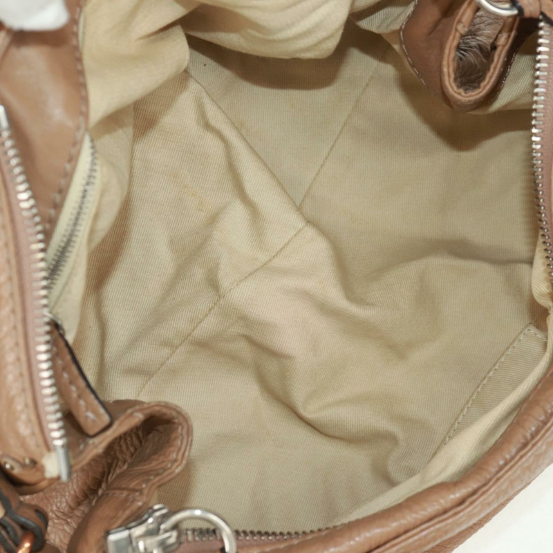 【日本直送】Chloe Paddington 手提包 皮革 棕色 金 銀色 正品 BA10547SV-10