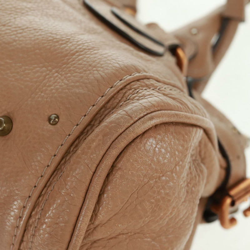 【日本直送】Chloe Paddington 手提包 皮革 棕色 金 銀色 正品 BA10547SV-14