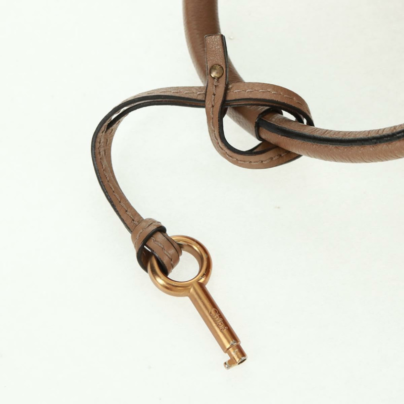 【日本直送】Chloe Paddington 手提包 皮革 棕色 金 銀色 正品 BA10547SV-17