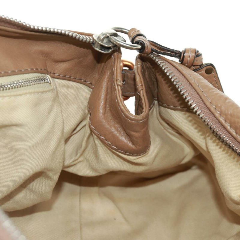 【日本直送】Chloe Paddington 手提包 皮革 棕色 金 銀色 正品 BA10547SV-19