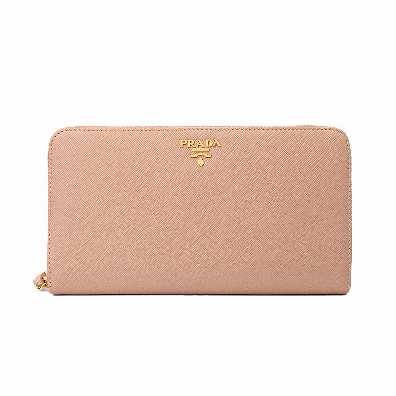 Prada 女士 Saffiano拉鍊錢包均碼碼20.8cm*1.7cm*11.9cm-0