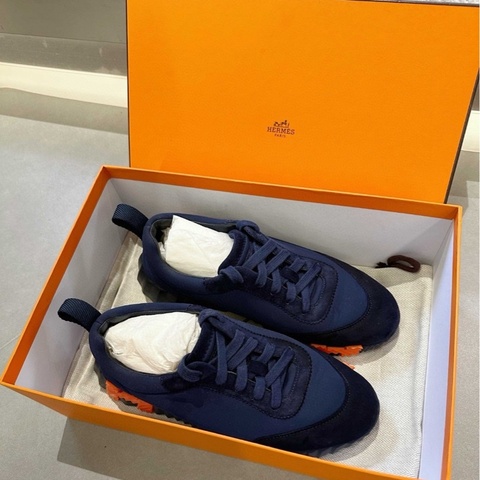 HERMES愛馬仕 圓頭系帶 低幫 生活休閒鞋 鞋碼35碼