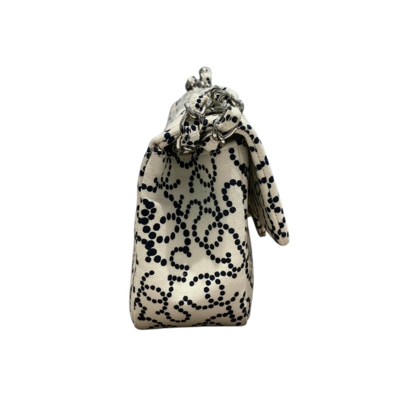 CHANEL 香奈兒 NO.5 CANVAS FLAP BAG 翻蓋包23 帆布 白色 銀色-4