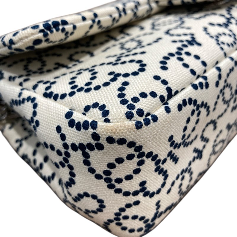 CHANEL 香奈兒 NO.5 CANVAS FLAP BAG 翻蓋包23 帆布 白色 銀色-7