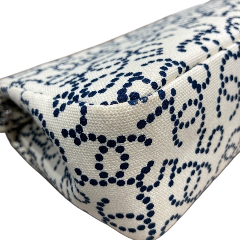 CHANEL 香奈兒 NO.5 CANVAS FLAP BAG 翻蓋包23 帆布 白色 銀色-9