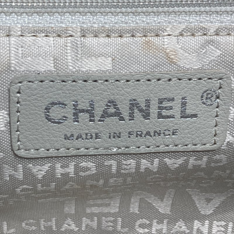 CHANEL 香奈兒 NO.5 CANVAS FLAP BAG 翻蓋包23 帆布 白色 銀色-13