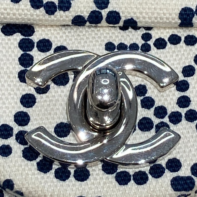 CHANEL 香奈兒 NO.5 CANVAS FLAP BAG 翻蓋包23 帆布 白色 銀色-14