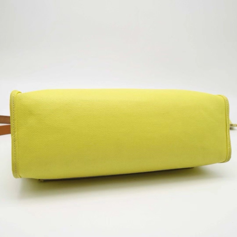 HERMES herbag 31 肩背包檸檬黃銀扣31*24*10 98新皮牌鑰匙鎖-4