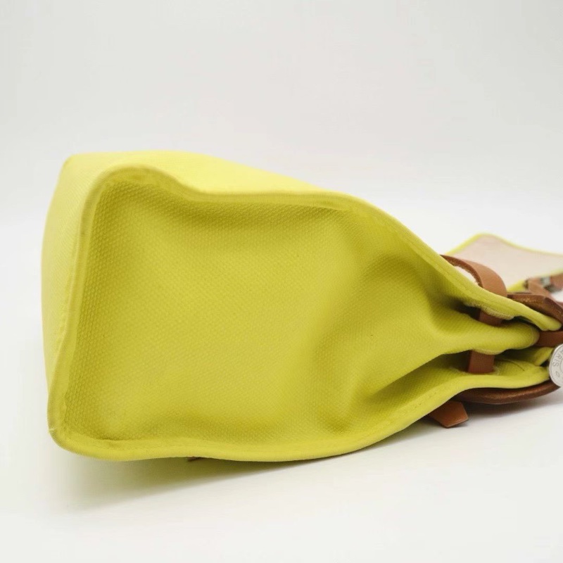 HERMES herbag 31 肩背包檸檬黃銀扣31*24*10 98新皮牌鑰匙鎖-5