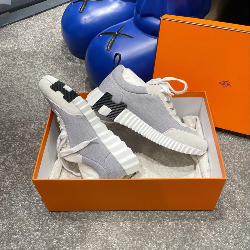 HERMES愛馬仕Bouncing灰色絨面革圓頭板鞋 尺碼35～-4