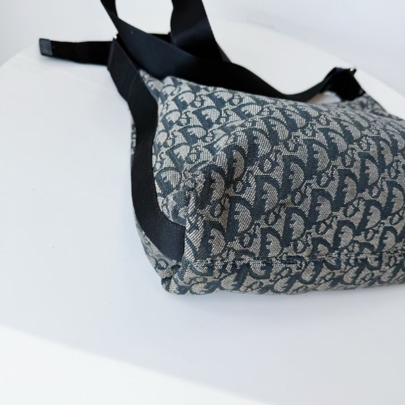 Dior藍黑色老花流浪托特斜背包35*30 98新配件塵袋-7