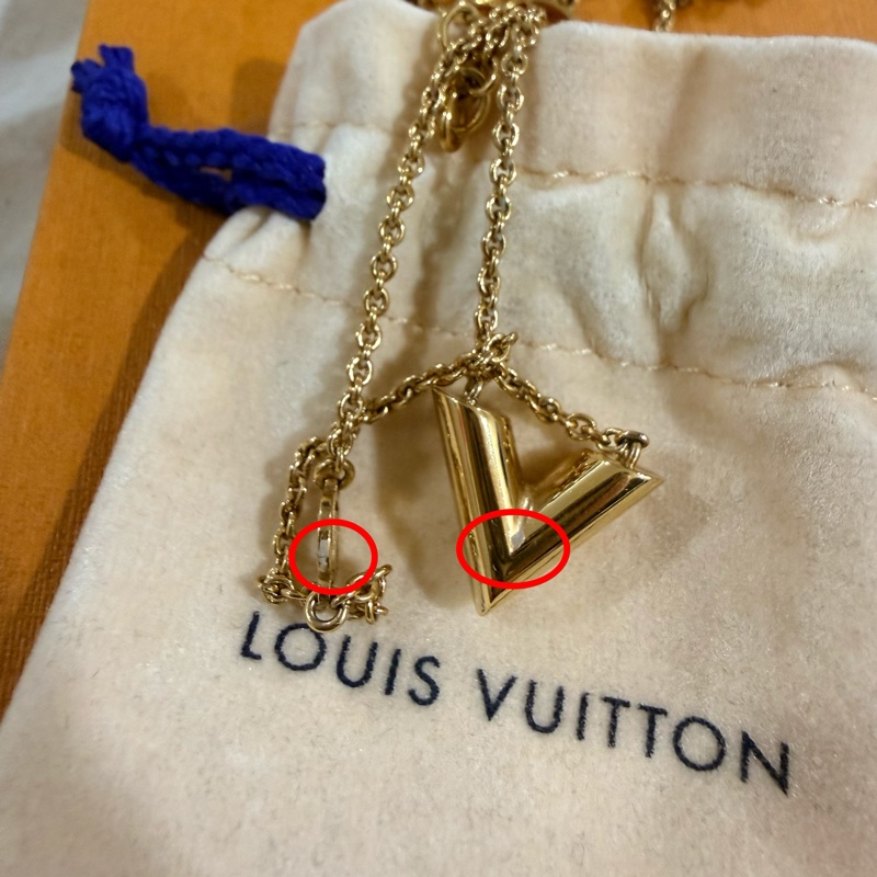 LV 經典V字項鍊 M00857 全配-7