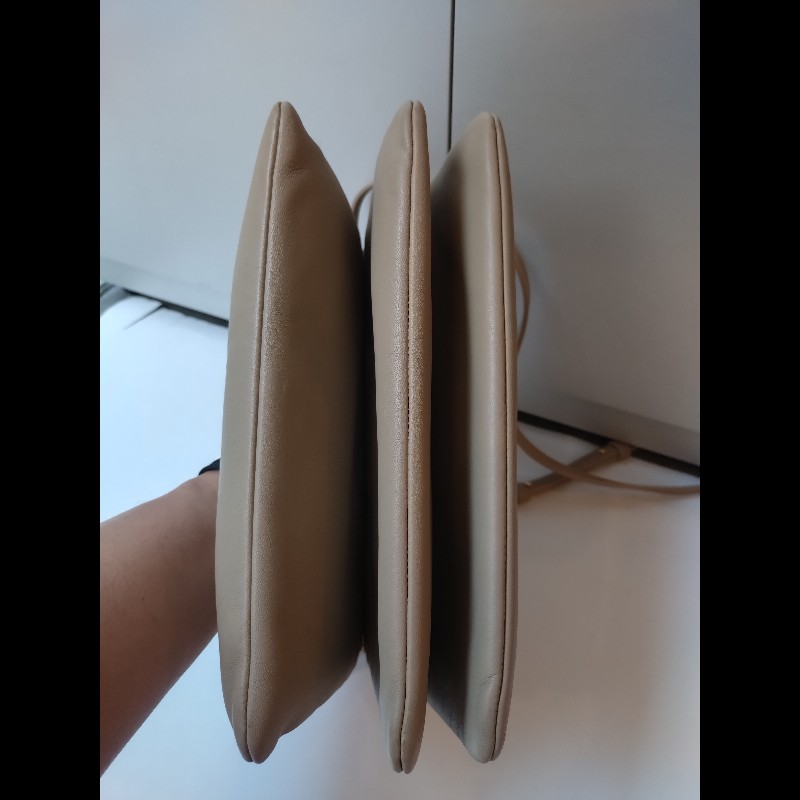 Celine 灰駝皮三層拉鍊斜背包-7