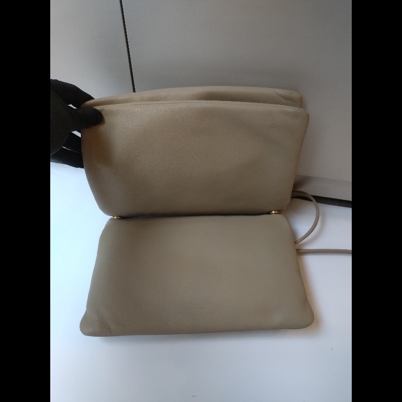 Celine 灰駝皮三層拉鍊斜背包-12