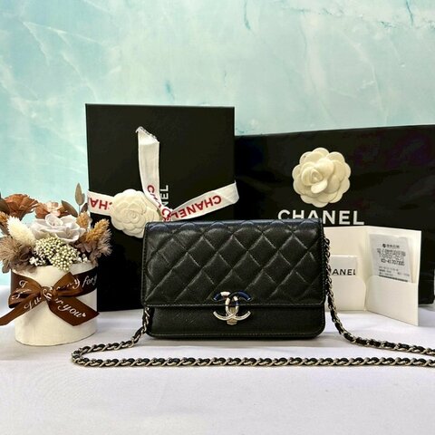 CHANEL 古巴荔枝牛WOC鏈帶包