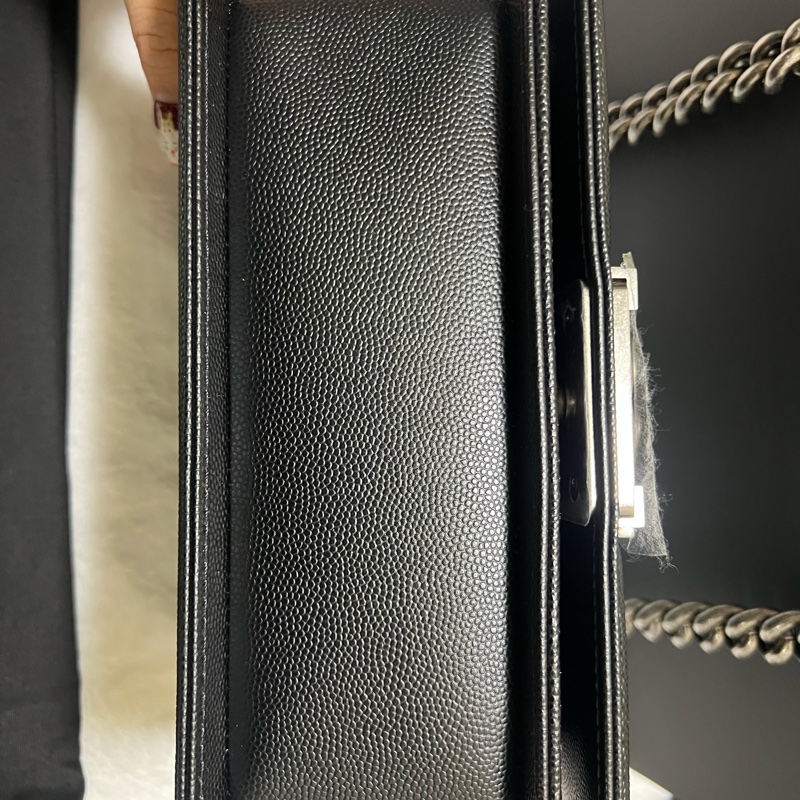 chanel leboy 荔枝牛皮 黑銀仿舊配 S號 小號-6