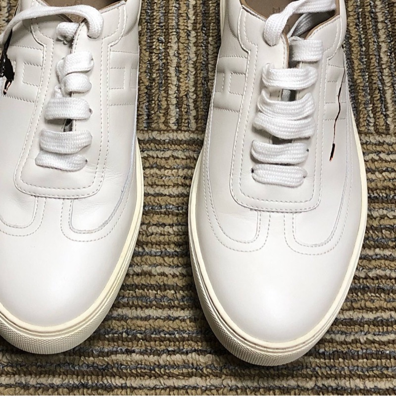 98新愛馬仕hermes小白鞋板鞋40碼 無附件-7