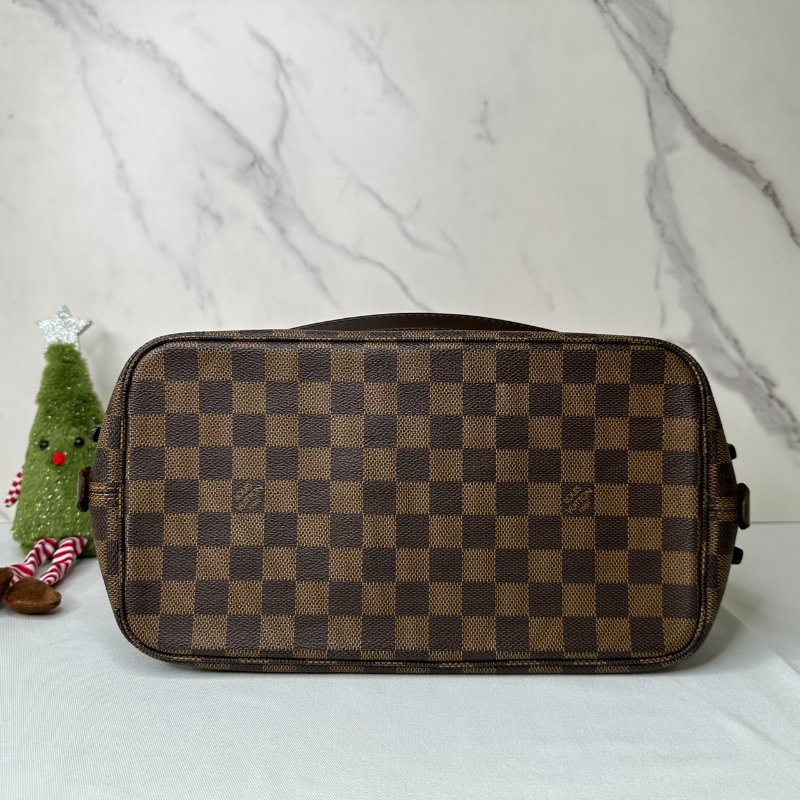LV 棕色棋盤托特包-6