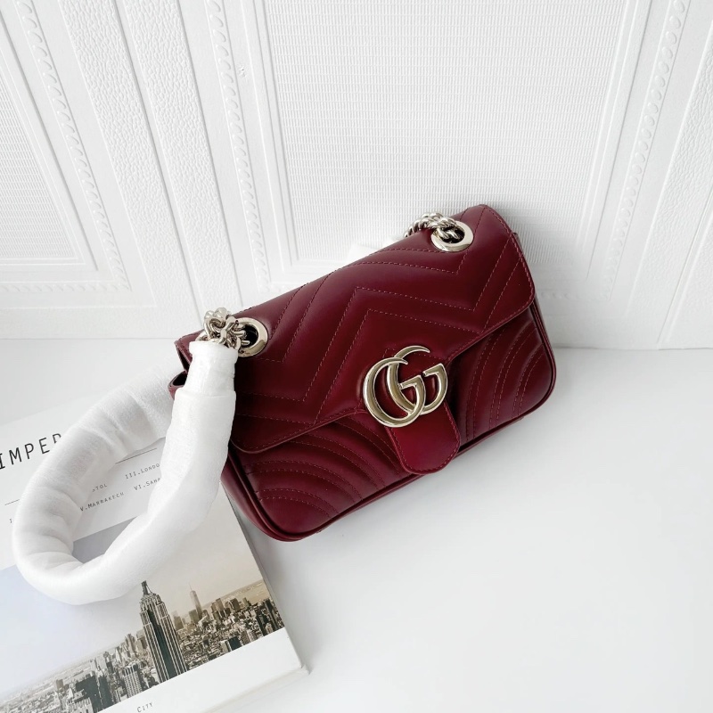 gucci marmont22 紅金 牛皮鏈條包22*13 全新閒置配件塵袋-3