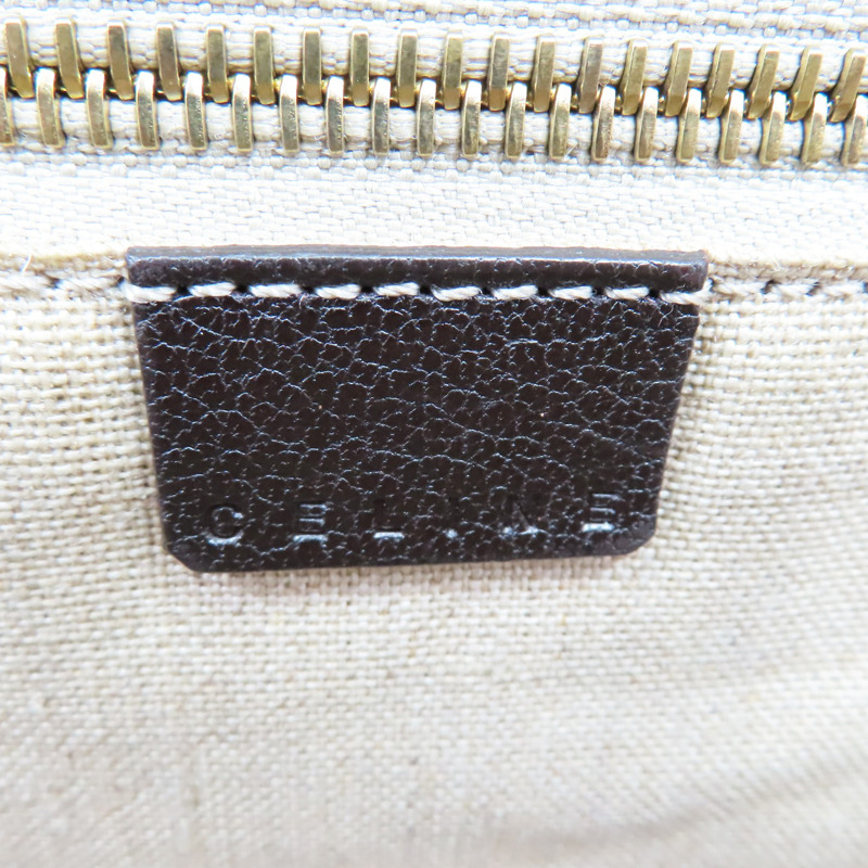 黃色帆布 棕色牛皮 lla Frame 手提包【CELINE 賽琳】-6