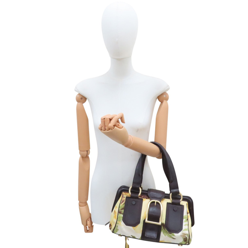 黃色帆布 棕色牛皮 lla Frame 手提包【CELINE 賽琳】-8