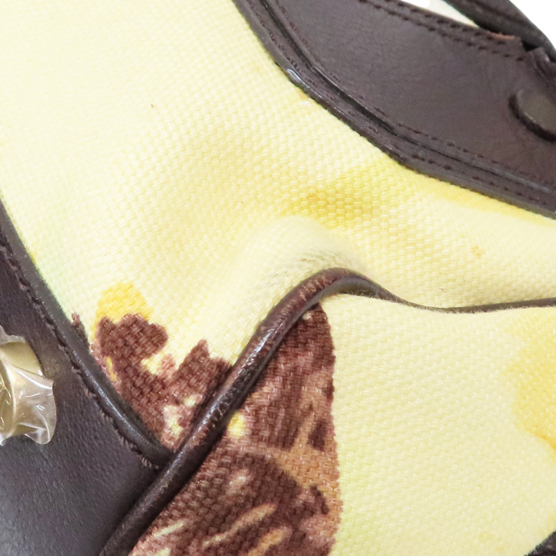 黃色帆布 棕色牛皮 lla Frame 手提包【CELINE 賽琳】-13