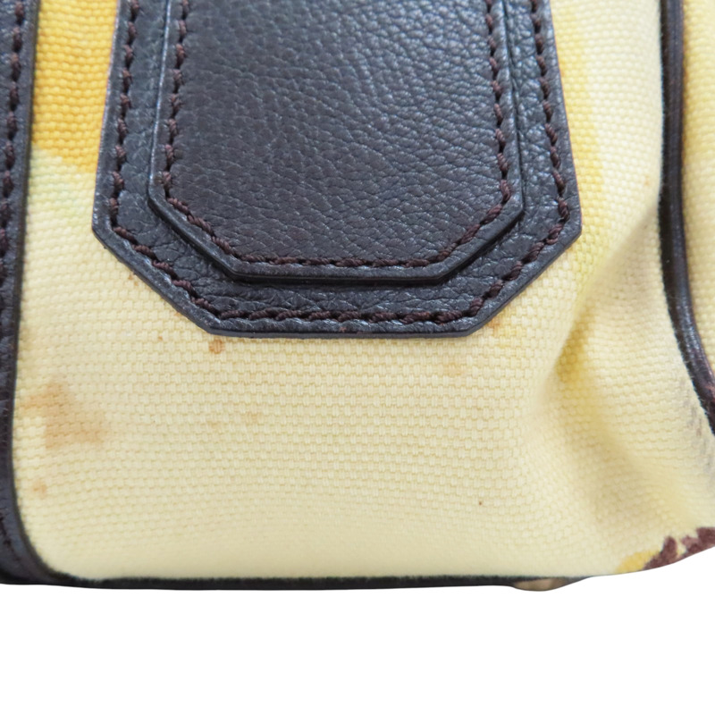 黃色帆布 棕色牛皮 lla Frame 手提包【CELINE 賽琳】-14