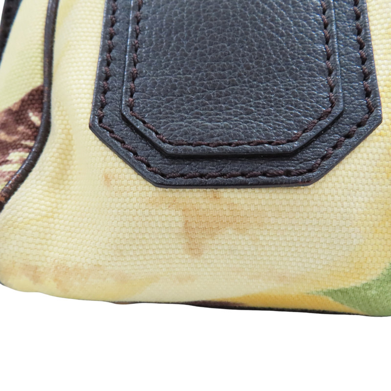 黃色帆布 棕色牛皮 lla Frame 手提包【CELINE 賽琳】-15