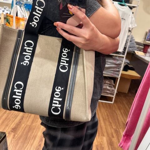 Chloe woddy黑色肩背 中號 托特包通勤包