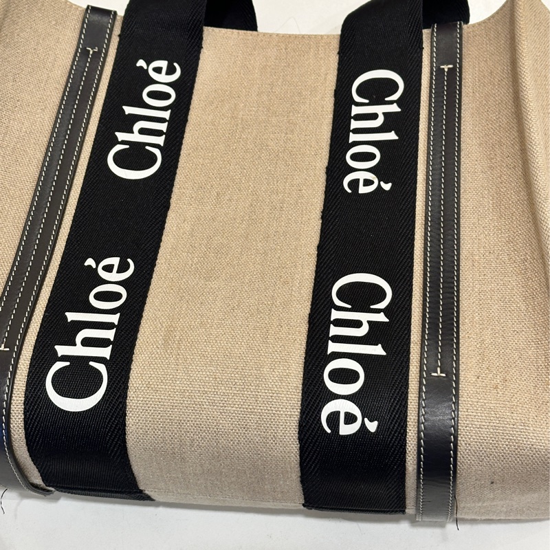 Chloe woddy黑色肩背 中號 托特包通勤包-2