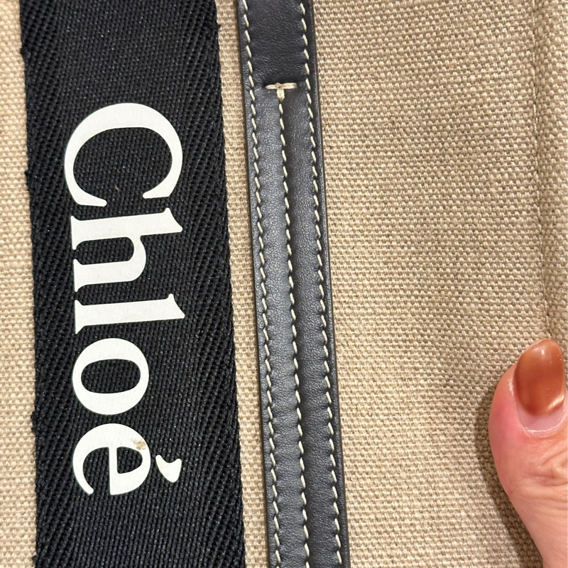 Chloe woddy黑色肩背 中號 托特包通勤包-3