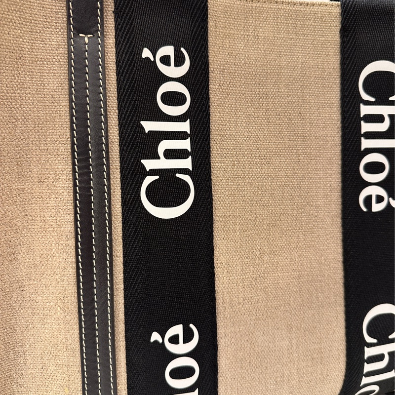 Chloe woddy黑色肩背 中號 托特包通勤包-10