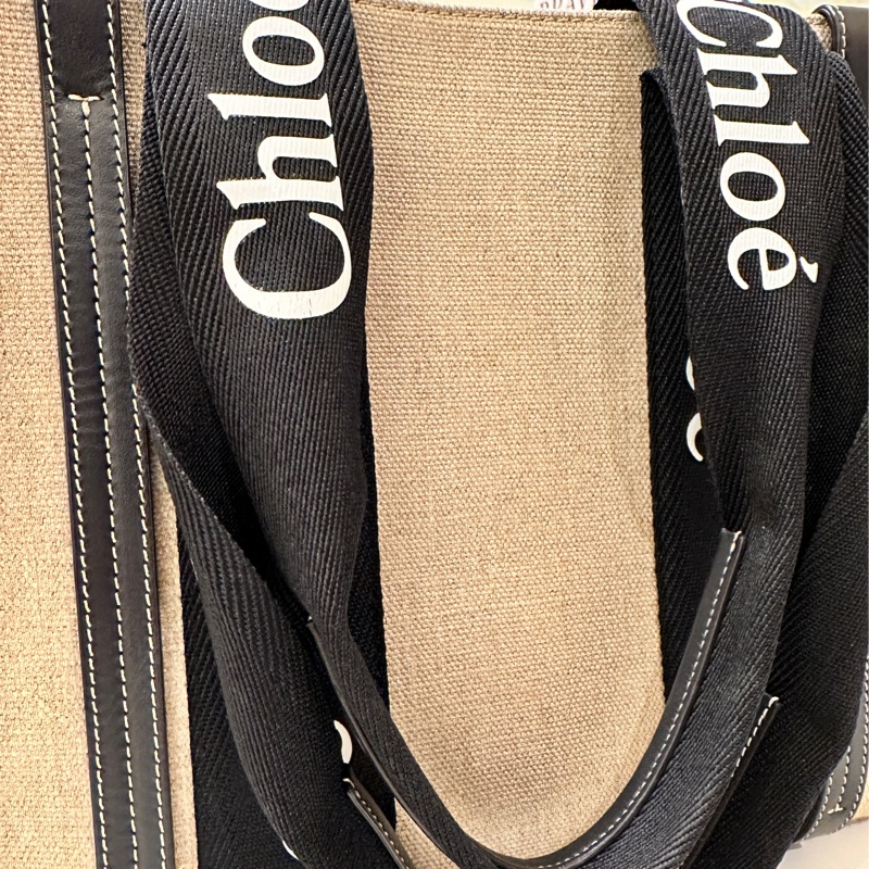 Chloe woddy黑色肩背 中號 托特包通勤包-11