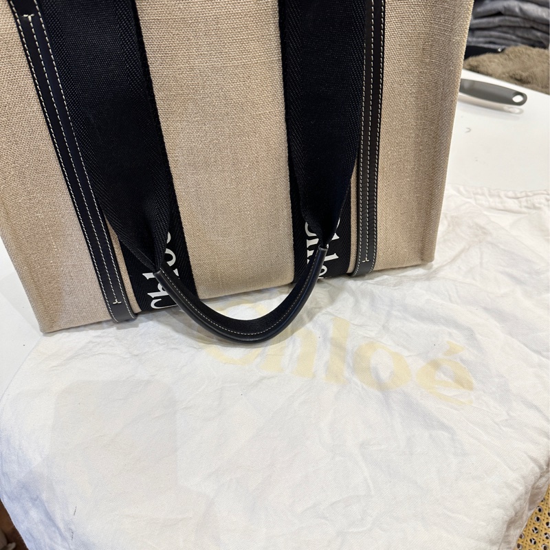 Chloe woddy黑色肩背 中號 托特包通勤包-27