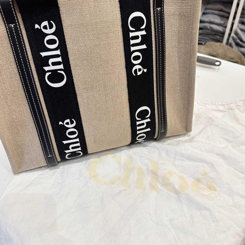Chloe woddy黑色肩背 中號 托特包通勤包-28