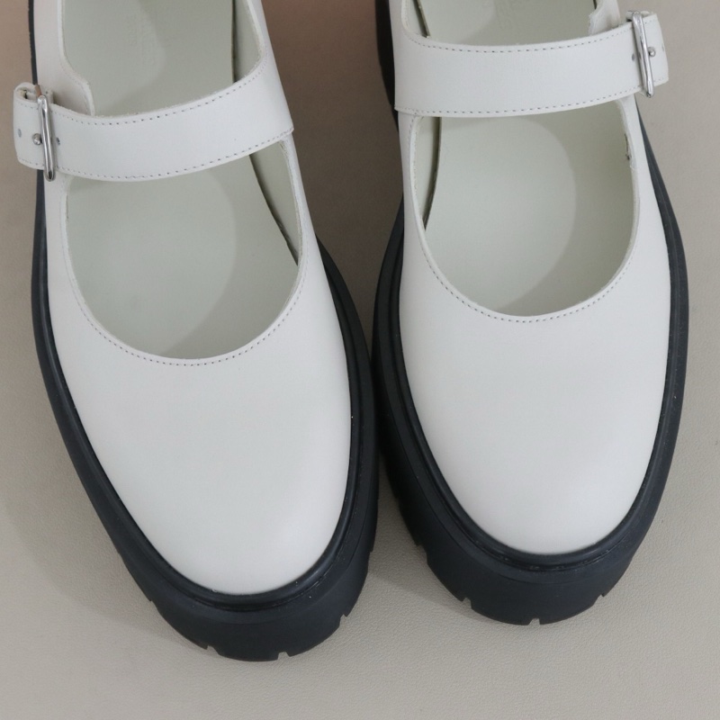 閒置新 愛馬仕 Hoxton粗跟瑪麗珍鞋，37碼，底高6cm，配件防塵袋盒子-4