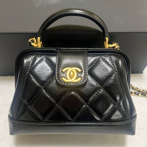 chanel24k 黑色 小號醫生包