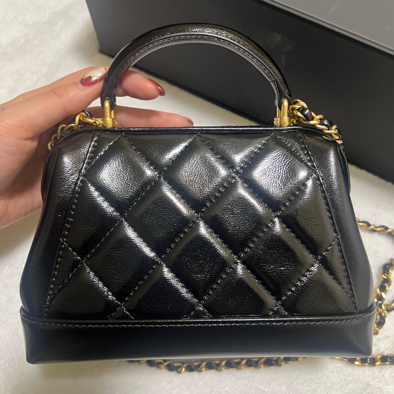 chanel24k 黑色 小號醫生包-8