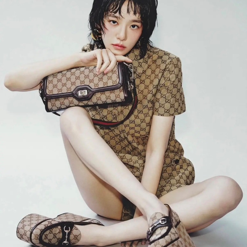 gucci 新款 Luce Bag 老花 法棍 腋下包27*12， 全新配件肩帶塵袋-4