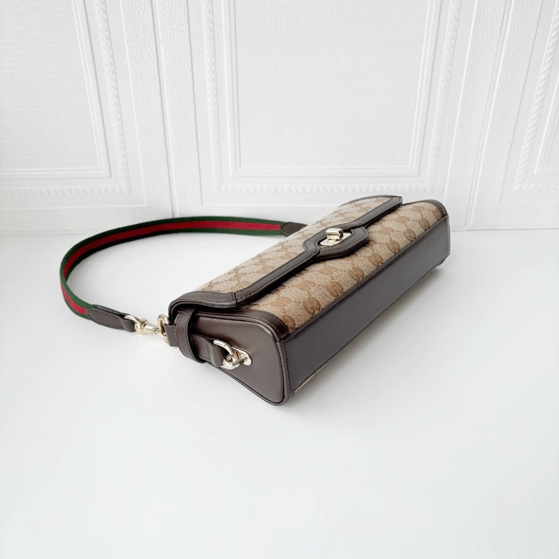 gucci 新款 Luce Bag 老花 法棍 腋下包27*12， 全新配件肩帶塵袋-7