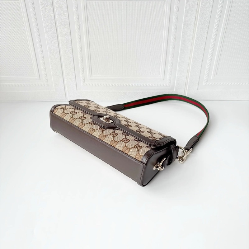 gucci 新款 Luce Bag 老花 法棍 腋下包27*12， 全新配件肩帶塵袋-8
