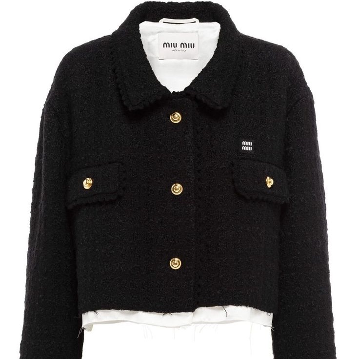 Miumiu 粗花呢外套 黑色 原價13萬-0