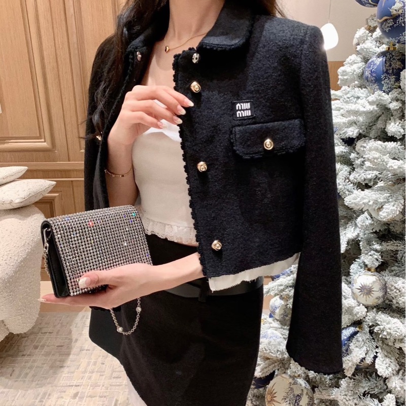 Miumiu 粗花呢外套 黑色 原價13萬-10