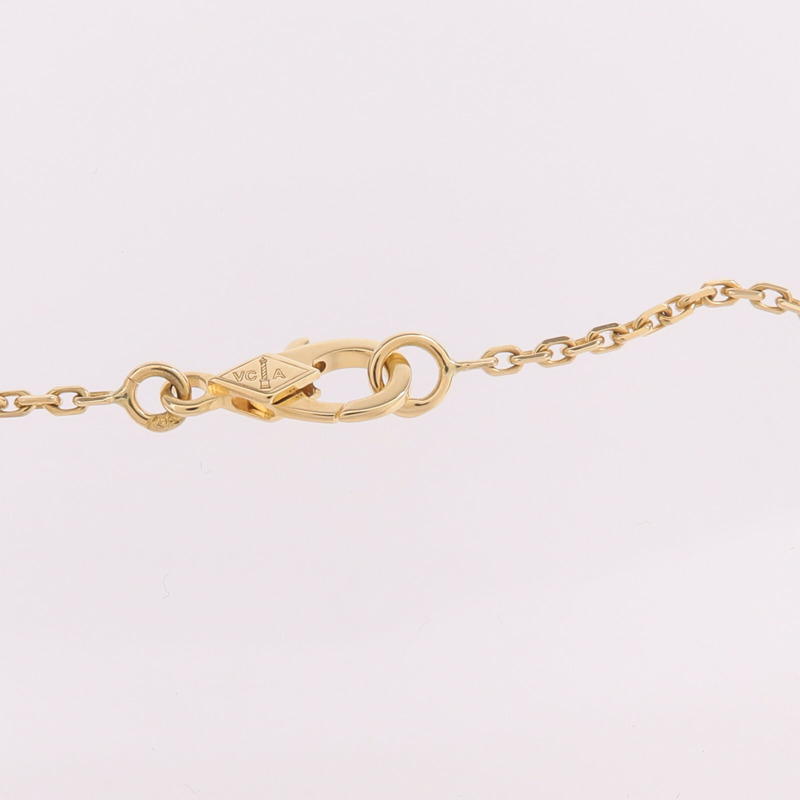 Van Cleef & Arpels 18K黃金Vintage Alhambra Pendant孔雀石項鍊-4