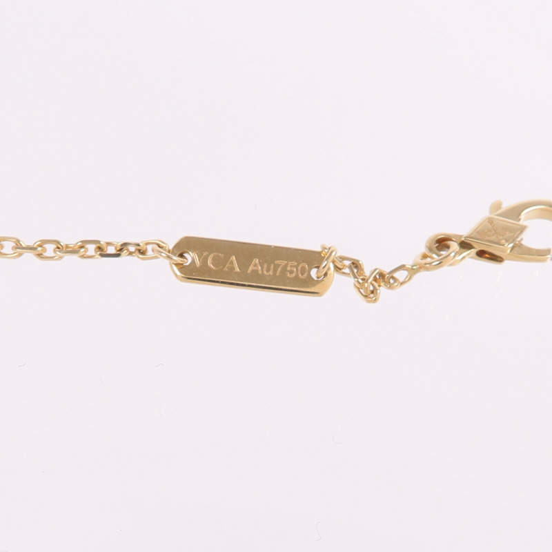 Van Cleef & Arpels 18K黃金Vintage Alhambra Pendant孔雀石項鍊-6