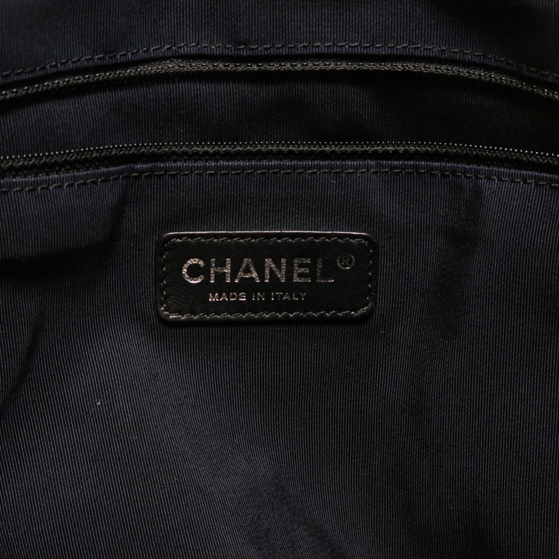 CHANEL 牛仔布/帆布Totebag銀扣鏈帶肩背袋-5